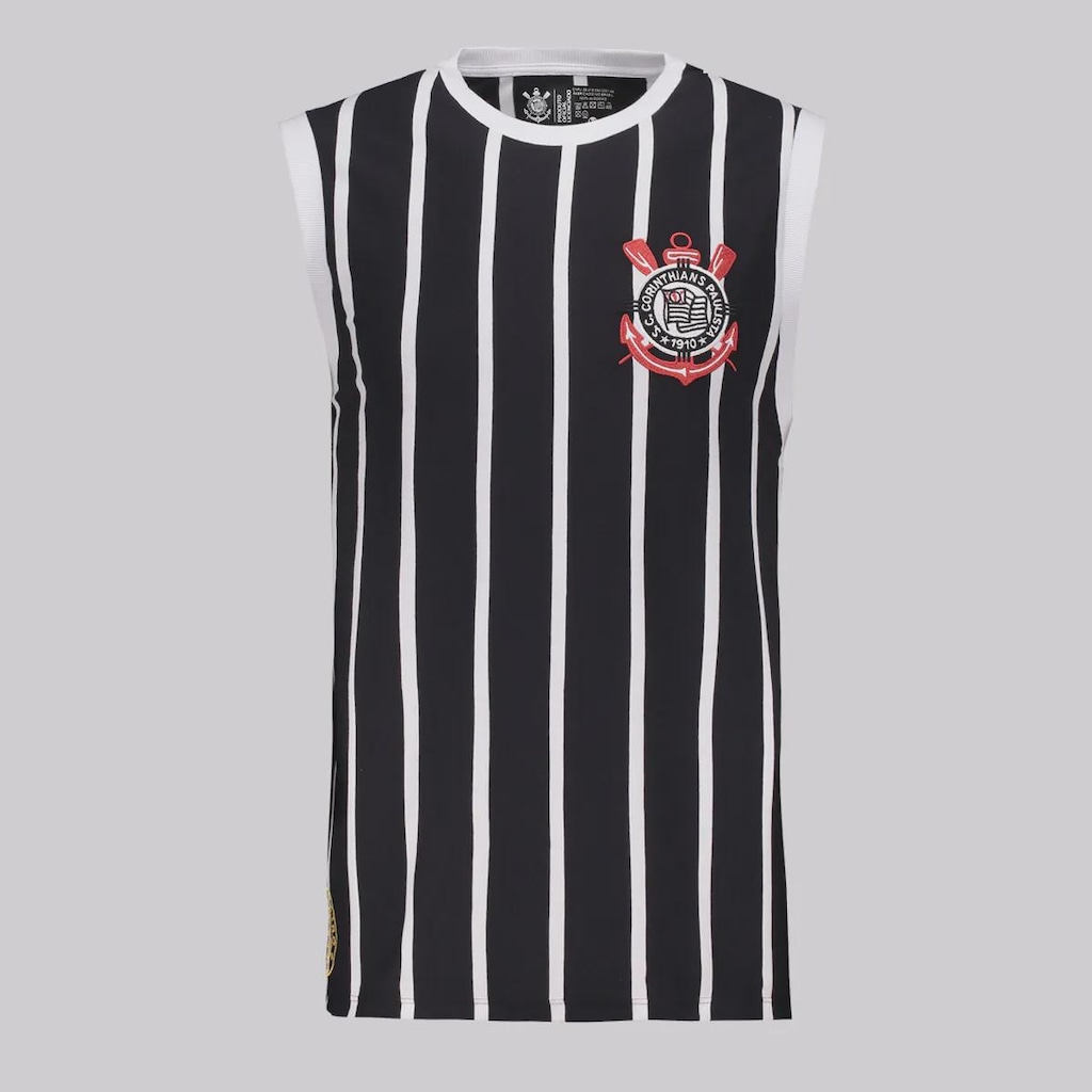 Camiseta Regata do Corinthians Futfanatics Retrô Democracia Masculina
