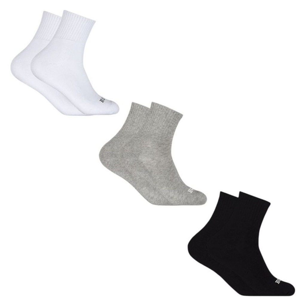 Meia Cano Alto Hoahi - 3 Pares - Masculina