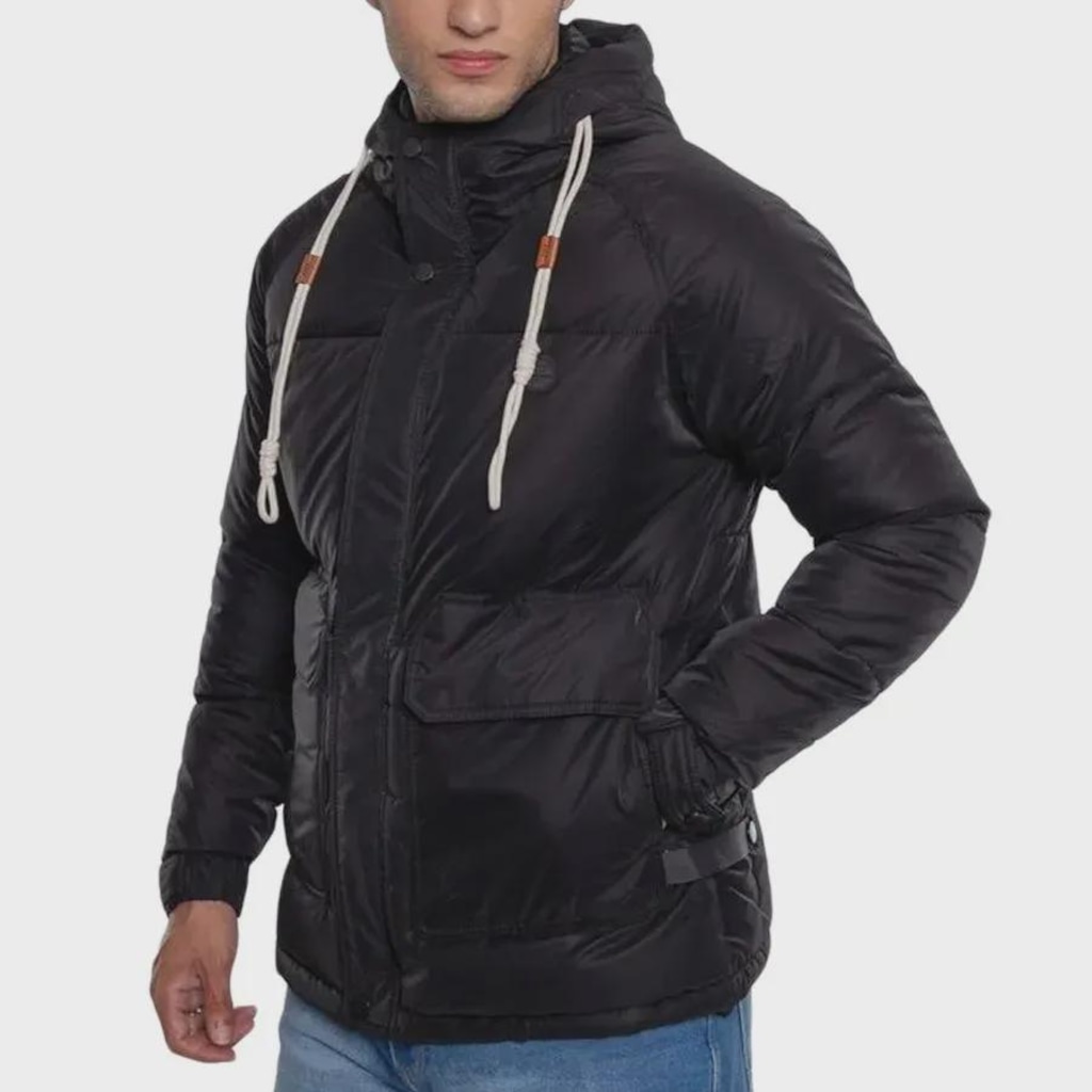 Jaqueta Puffer Masculina HD com Capuz Shield