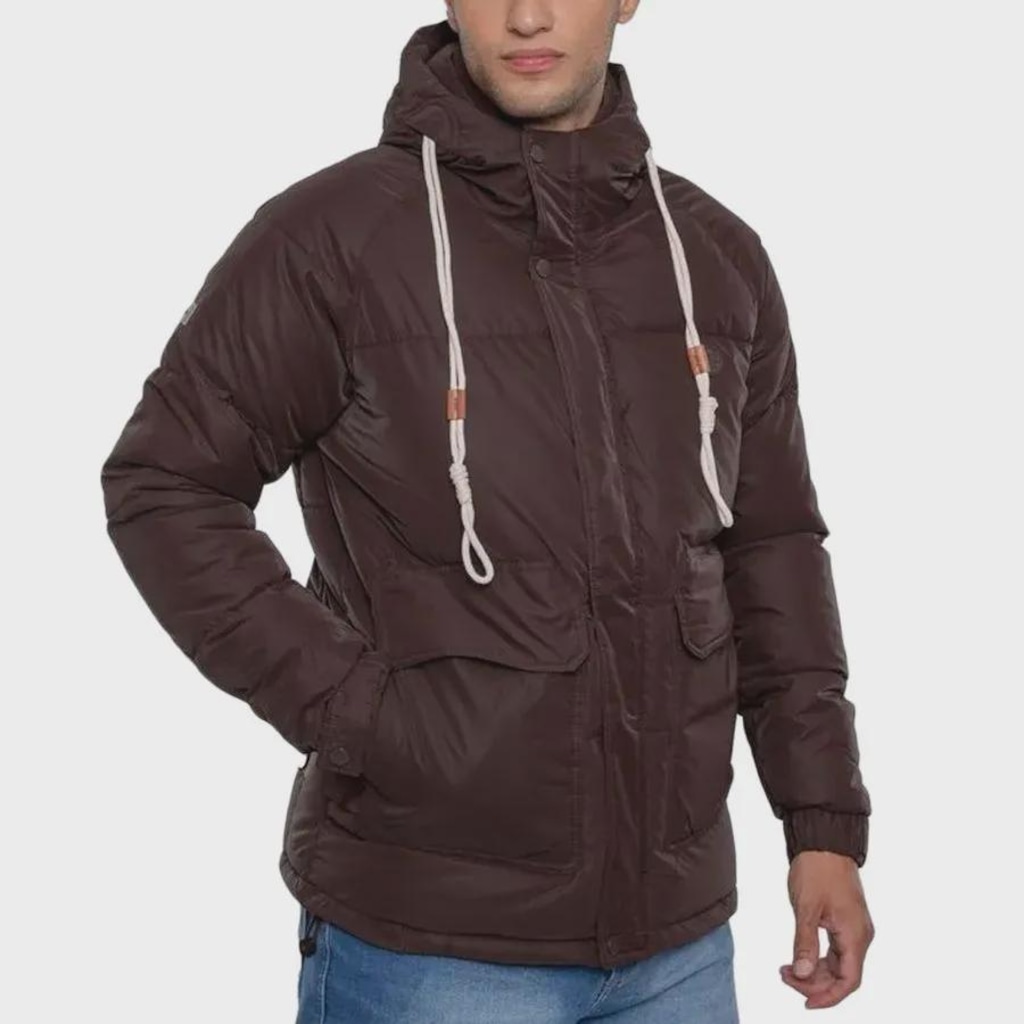 Jaqueta Puffer Masculina HD com Capuz Shield