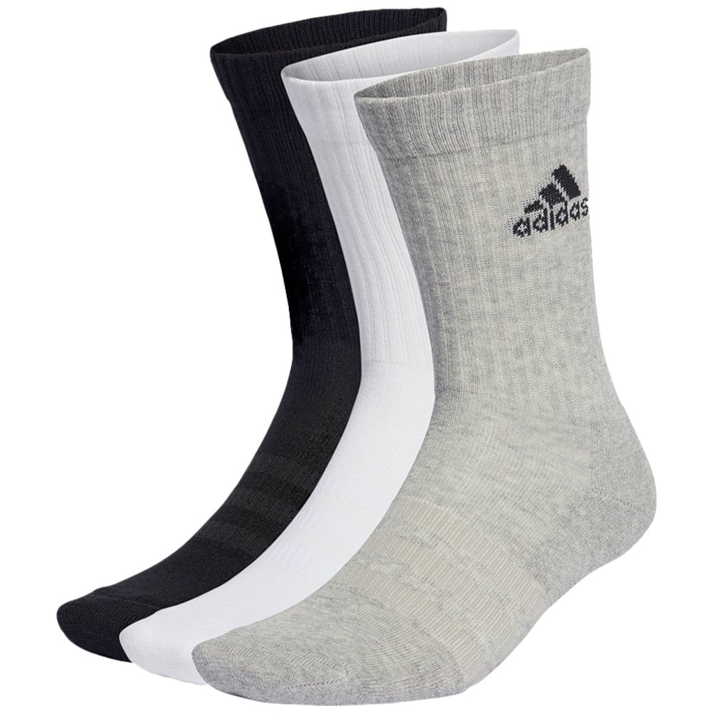 Meia Cano Alto adidas 3 Pack Amortecidas Unissex