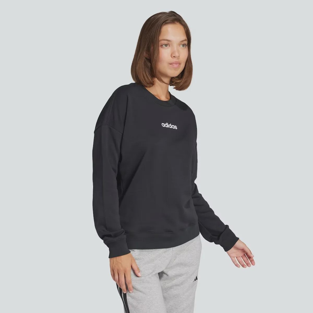 Imagem 3 do produto Blusão de Moletom Feminino adidas sem Capuz Logo Linear Feminino