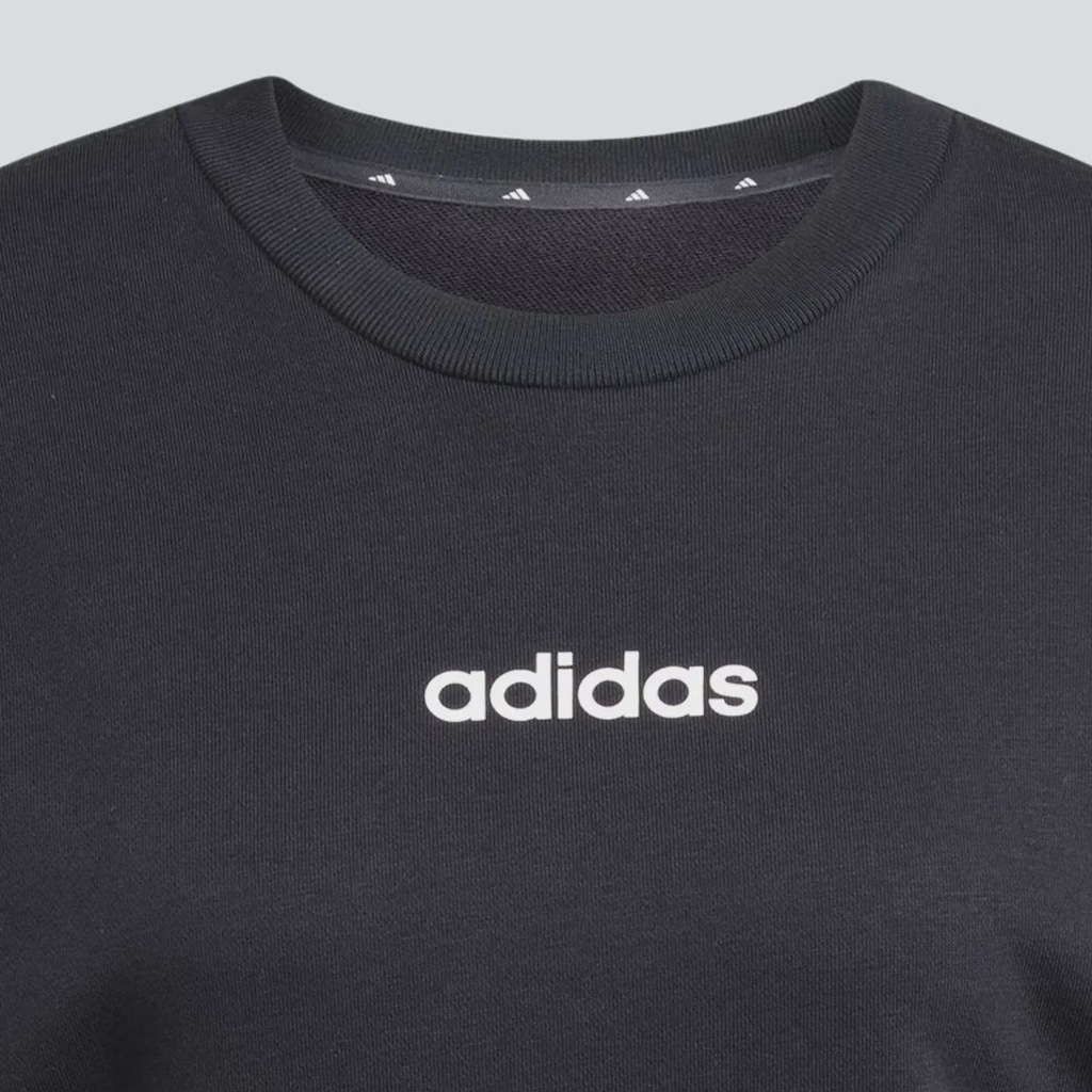 Imagem 4 do produto Blusão de Moletom Feminino adidas sem Capuz Logo Linear Feminino