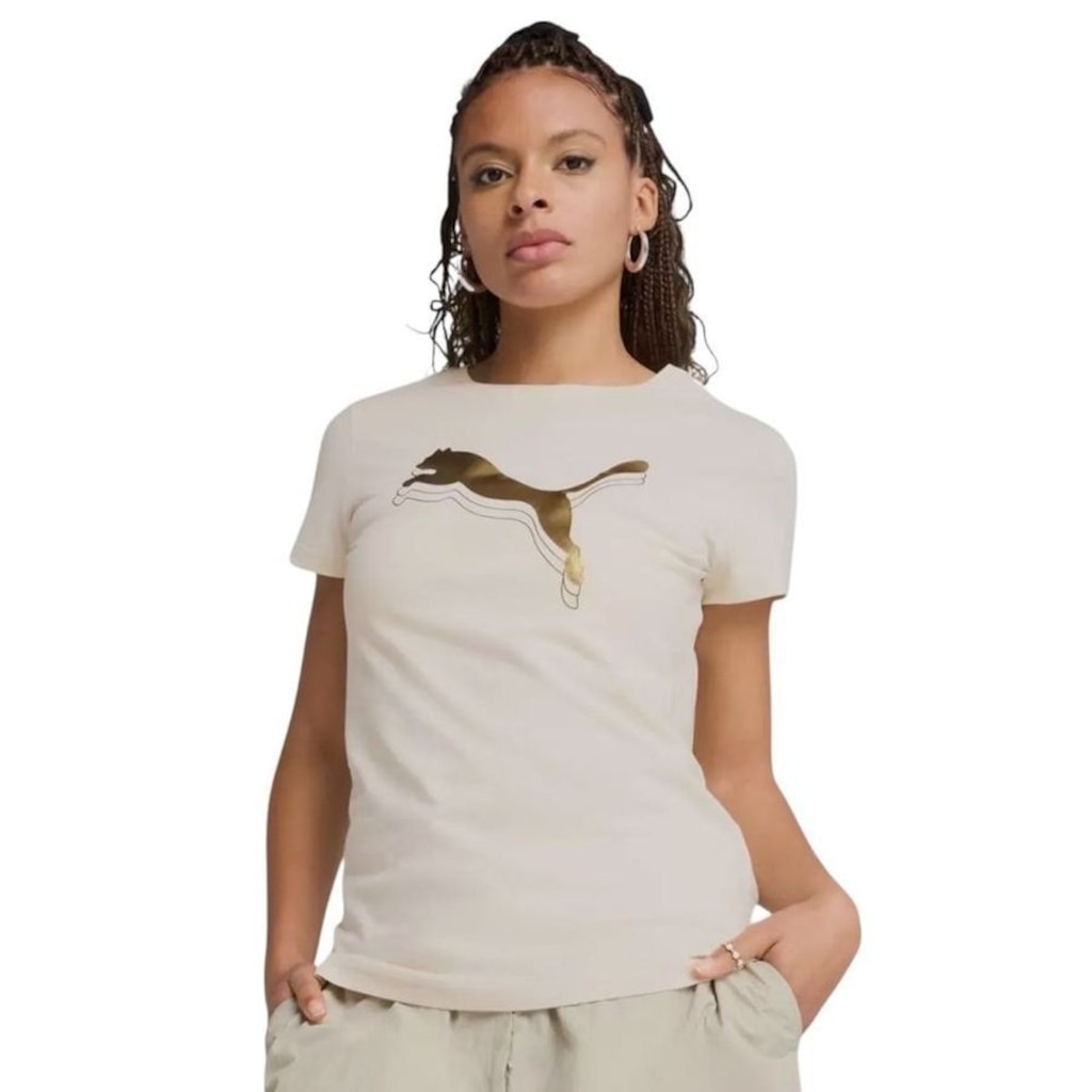 Camiseta Puma Essentials Metallic Feminina