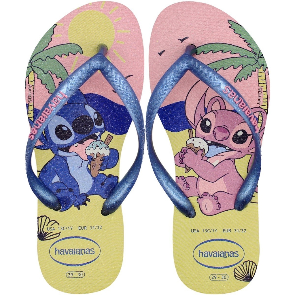 Chinelo Havaianas Slim Disney Stitch Dedo Infantil