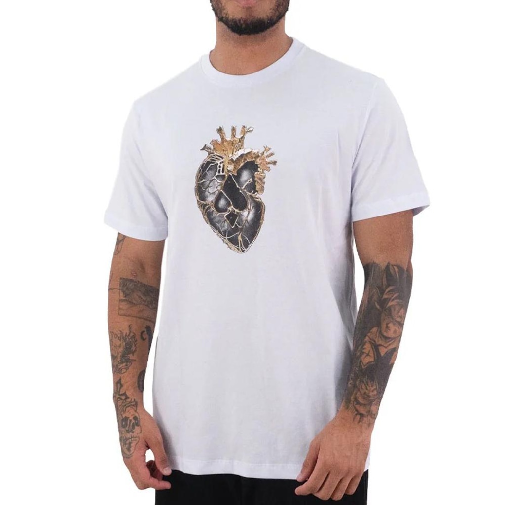 Camiseta Masculina MCD Coração Dourado WT25