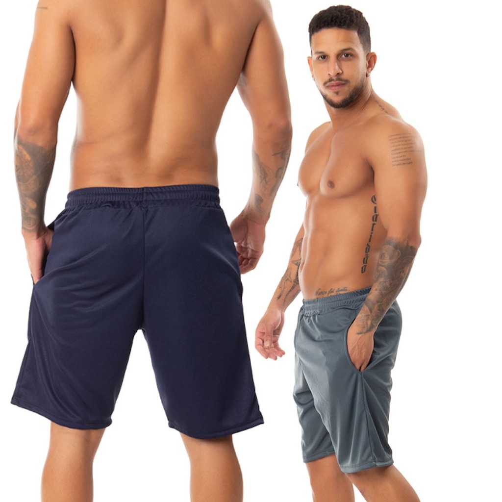 Imagem 2 do produto Kit 2 Bermudas Helanca Esportiva Fristyle com Bolso Masculina