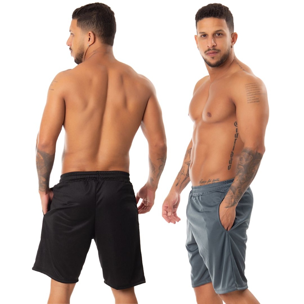 Imagem 2 do produto Kit 2 Bermudas Helanca Esportiva Fristyle Com Bolso Masculina