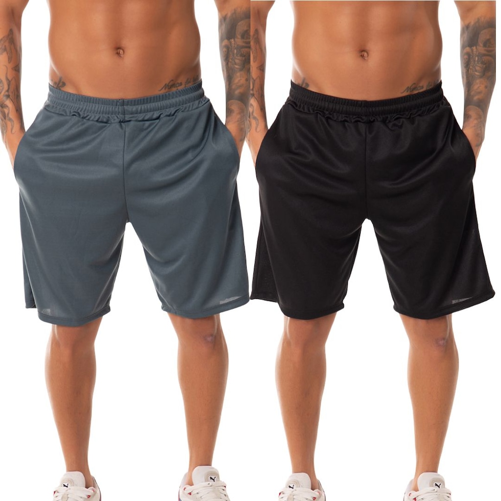 Imagem 3 do produto Kit 2 Bermudas Helanca Esportiva Fristyle Com Bolso Masculina