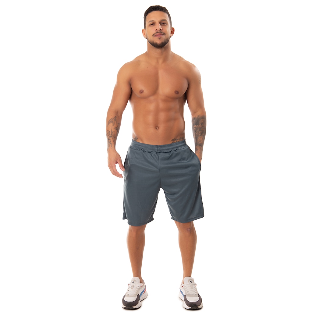 Bermuda Helanca Esportiva Fristyle Academia Com Bolso Masculina