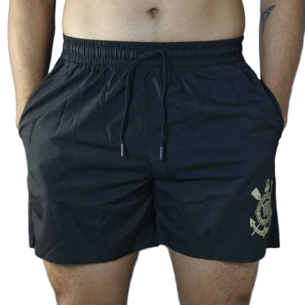 Bermuda do Corinthians Símbolo Bordado Gold Coimbra Masculina