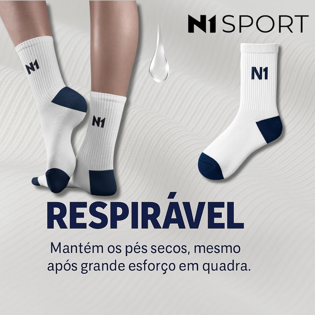 Imagem 3 do produto Meia Cano Médio Sport Oficial da Seleção Brasileira de Vôlei N1 Tamanho 38 - 44 Unissex