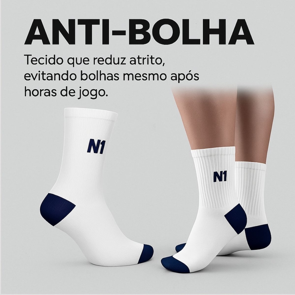 Imagem 4 do produto Meia Cano Médio Sport Oficial da Seleção Brasileira de Vôlei N1 Tamanho 38 - 44 Unissex
