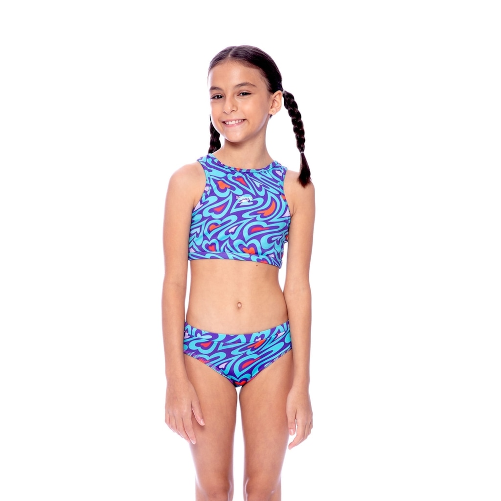 Biquini Cropped Infantil Speedo Little Hearts