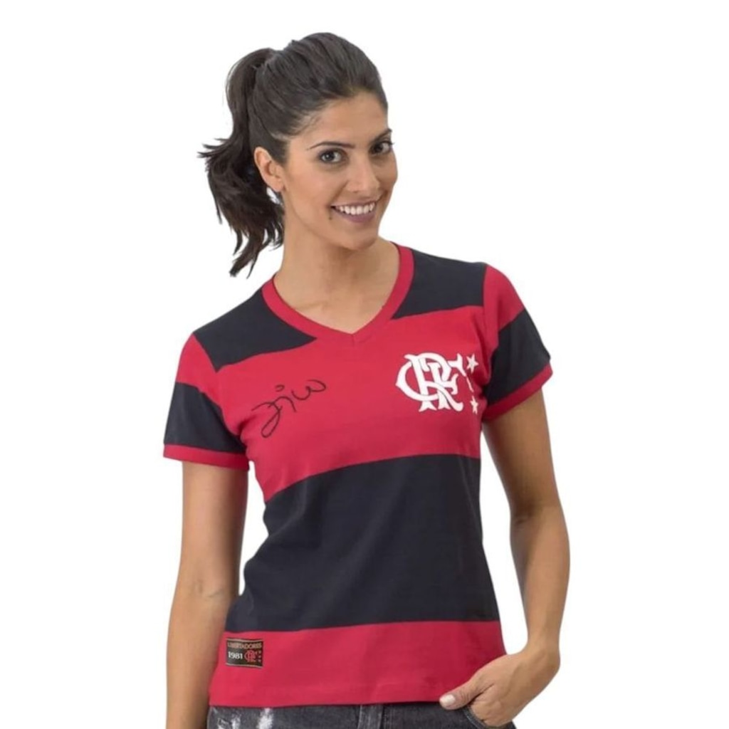Camisa Braziline Flamengo Zico 81 Feminina