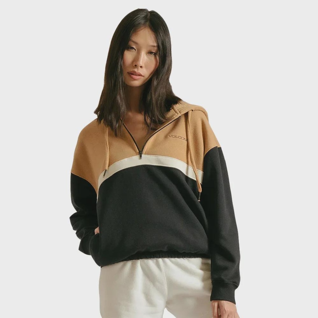 Blusão de Moletom Feminino Volcom Earth Tripper Brown