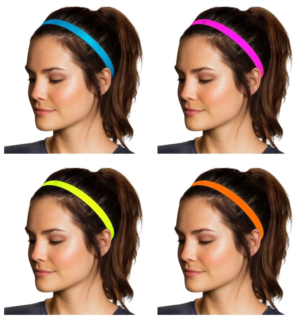 Imagem 2 do produto Faixa de Cabelo com Silicone Sportbr - 4 unidades