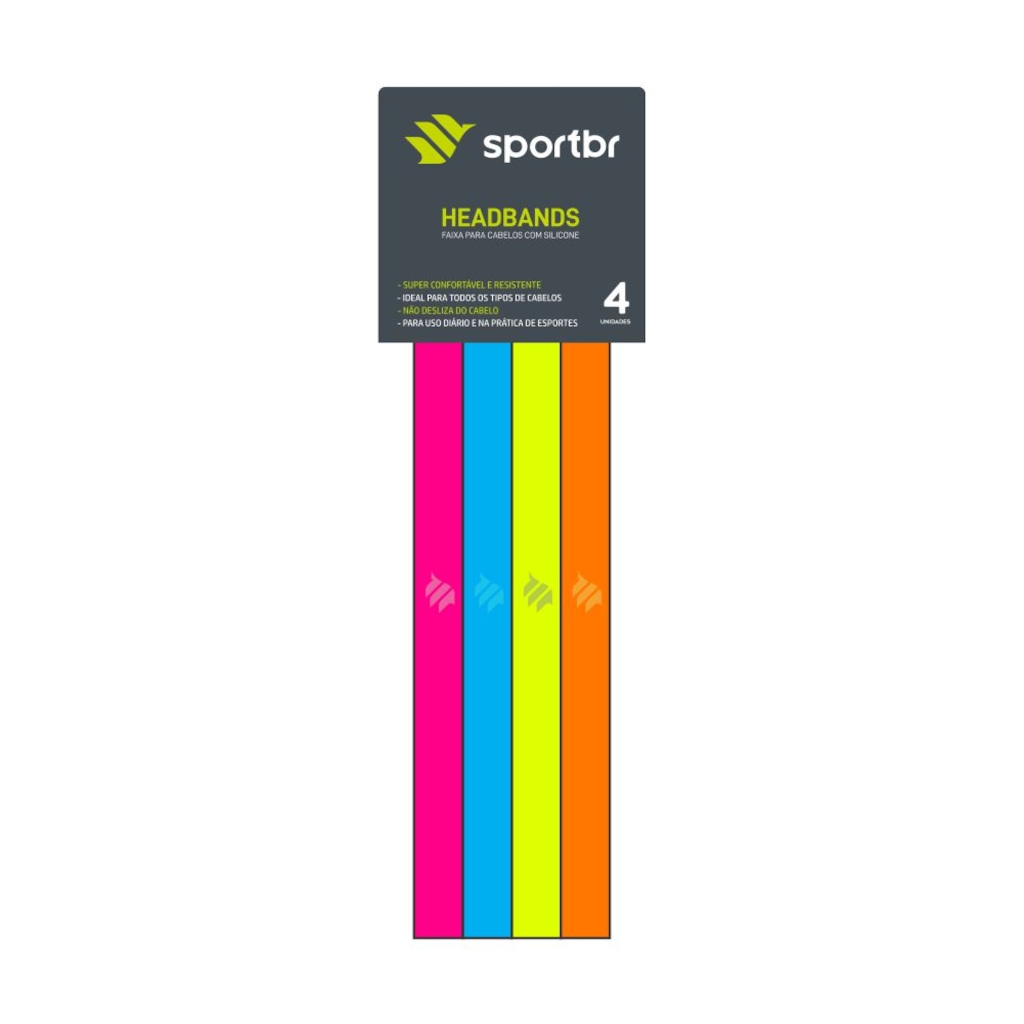 Imagem 3 do produto Faixa de Cabelo com Silicone Sportbr - 4 unidades