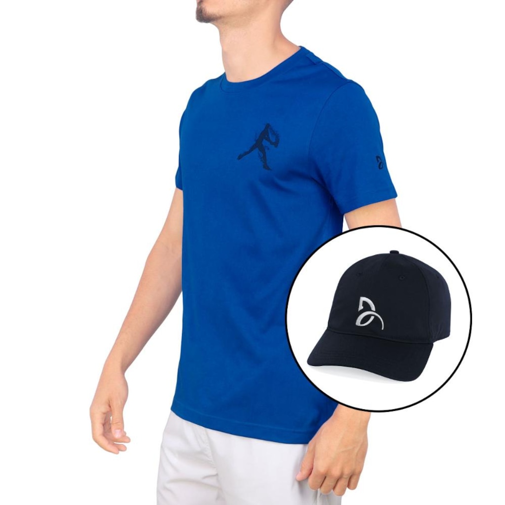 Kit Boné + Camiseta Lacoste Tennis Novak Djokovic Th1044 Masculina - Foto 1