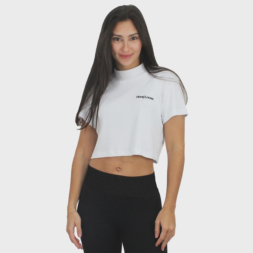 Camiseta Cropped Hang Loose Classic White Feminino
