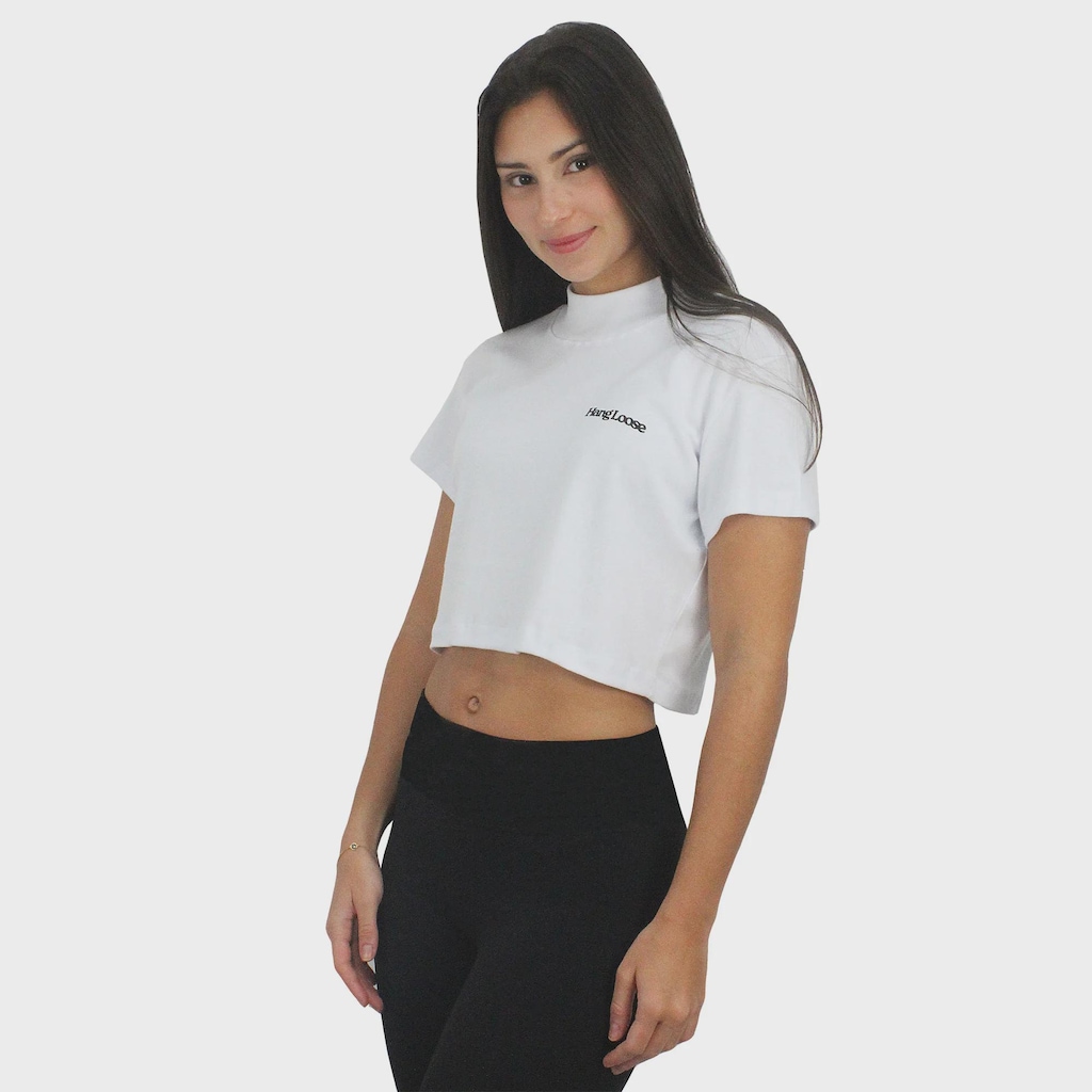 Imagem 2 do produto Camiseta Cropped Hang Loose Classic White Feminino