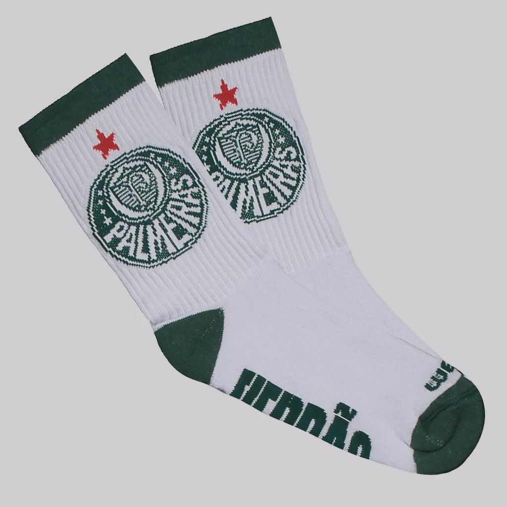 Meia Cano Alto do Palmeiras Futfanatics Esportiva Escudo - Infantil