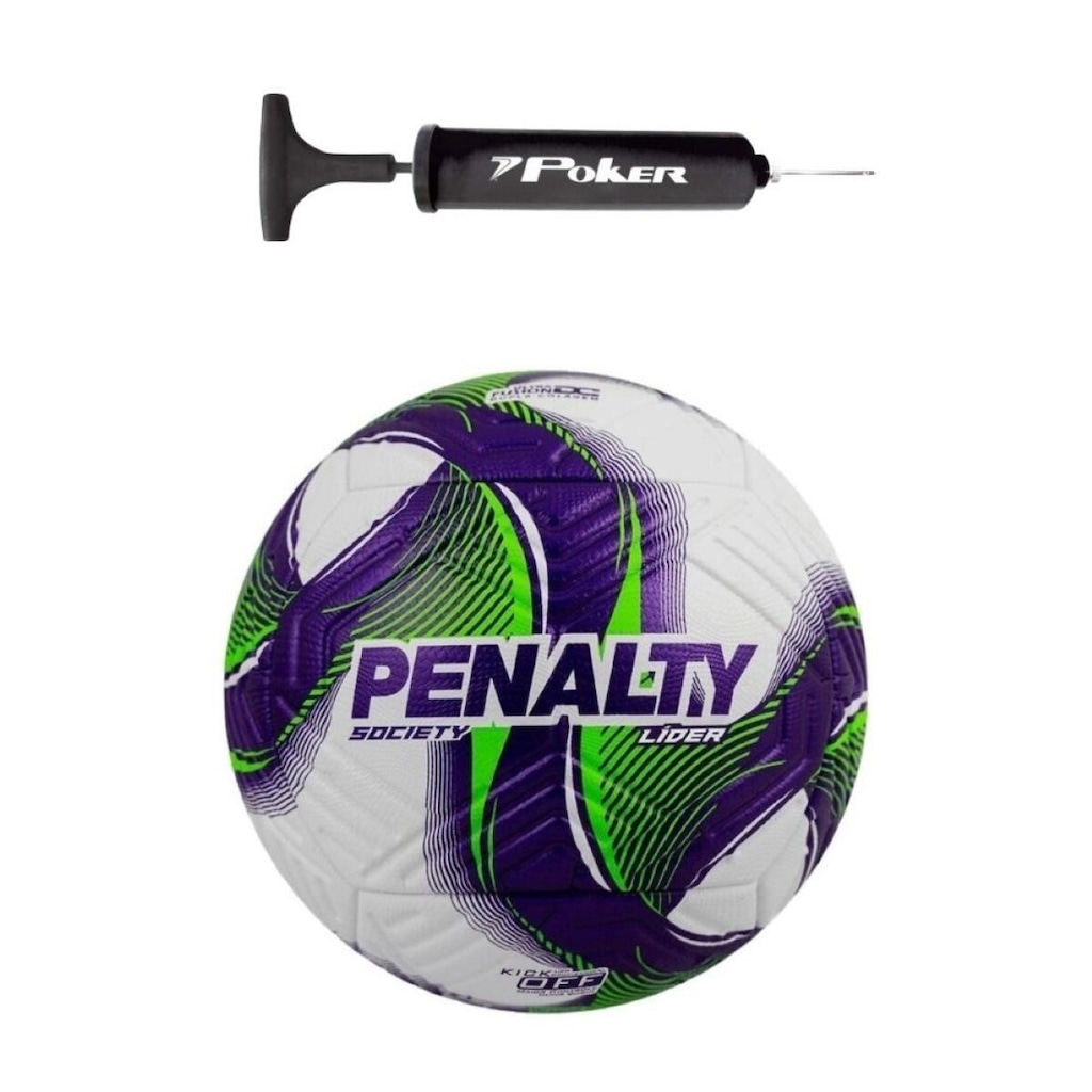 Kit Bola de Society Penalty Líder 25 + Bomba de Ar
