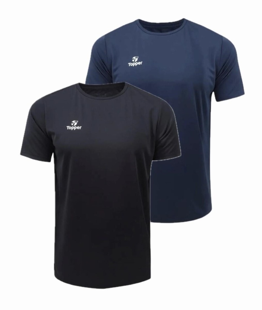 Kit Camiseta Masculina Topper Classic New - 2 Unidades