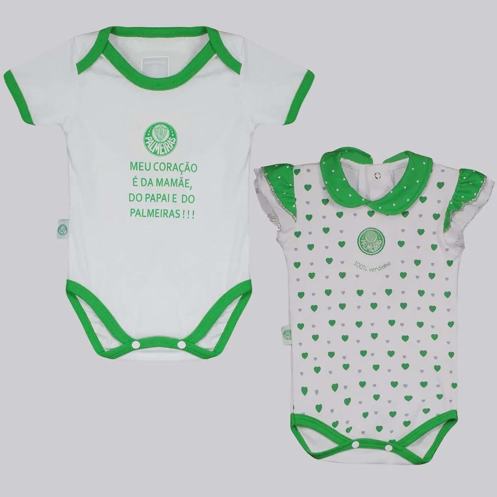 Body Palmeiras Heart FutFanatics - 2 Unidades - Infantil