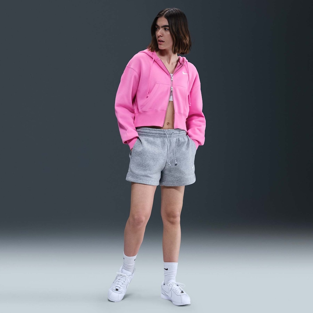 Blusão de Moletom Feminino Nike Cropped Sportswear Phoenix Fleece - Foto 1