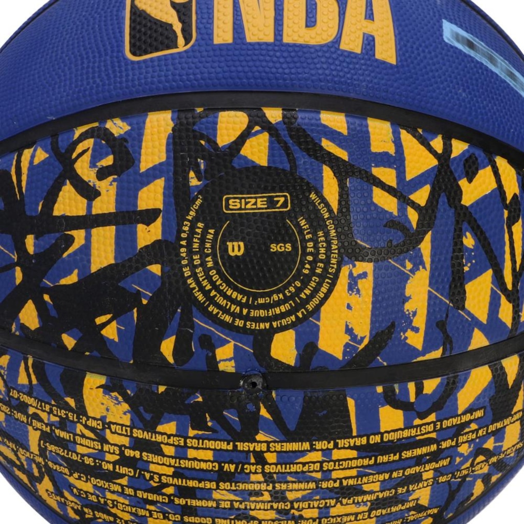 Imagem 5 do produto Bola de Basquete Wilson NBA Team Graffiti GS Warriors Tam 7