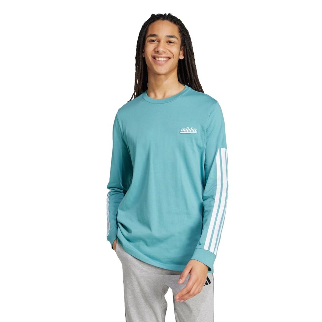 Camiseta Masculina adidas Manga Longa Color Script