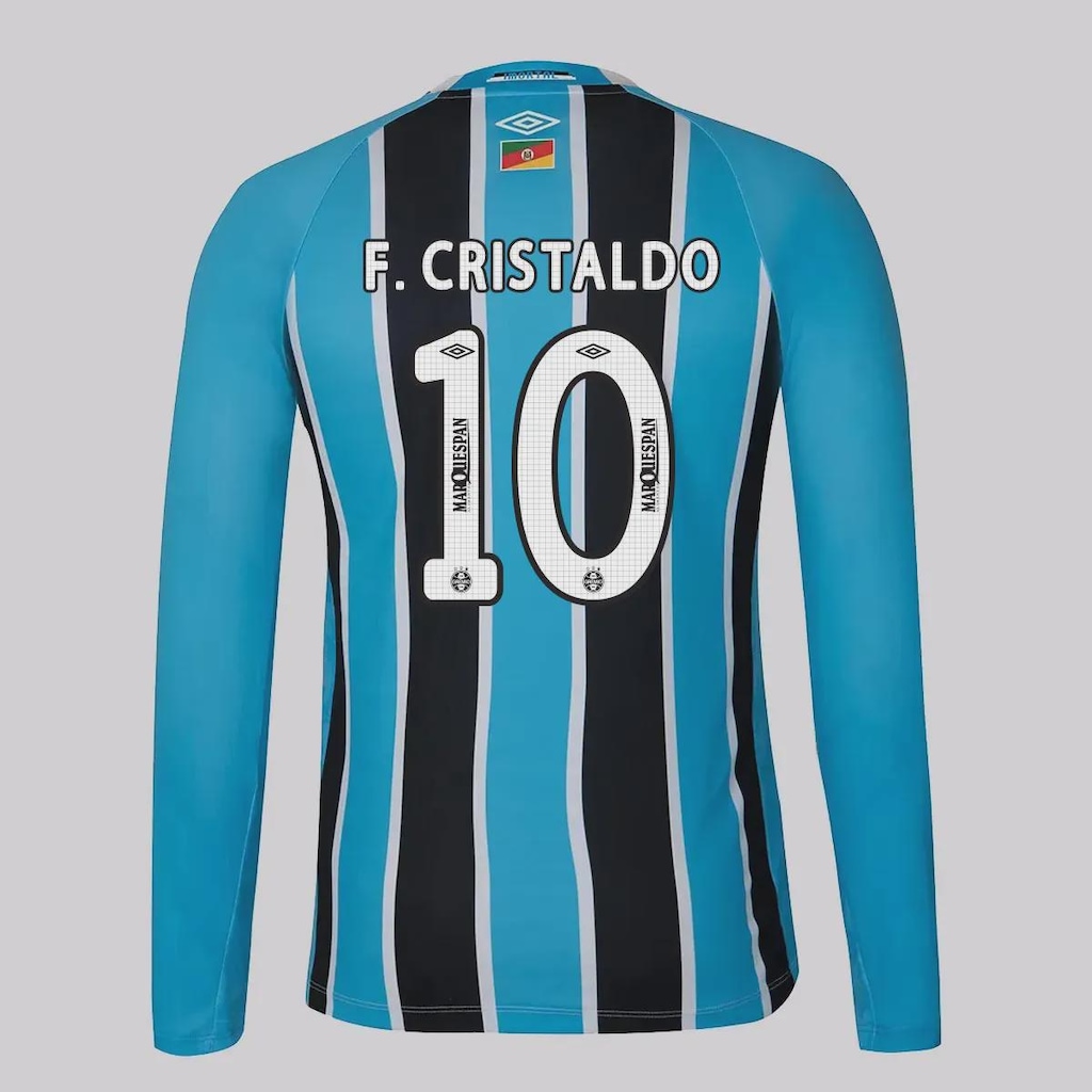 Camisa Manga Longa do Grêmio I 25/26 Umbro 10 F. Cristaldo Masculina