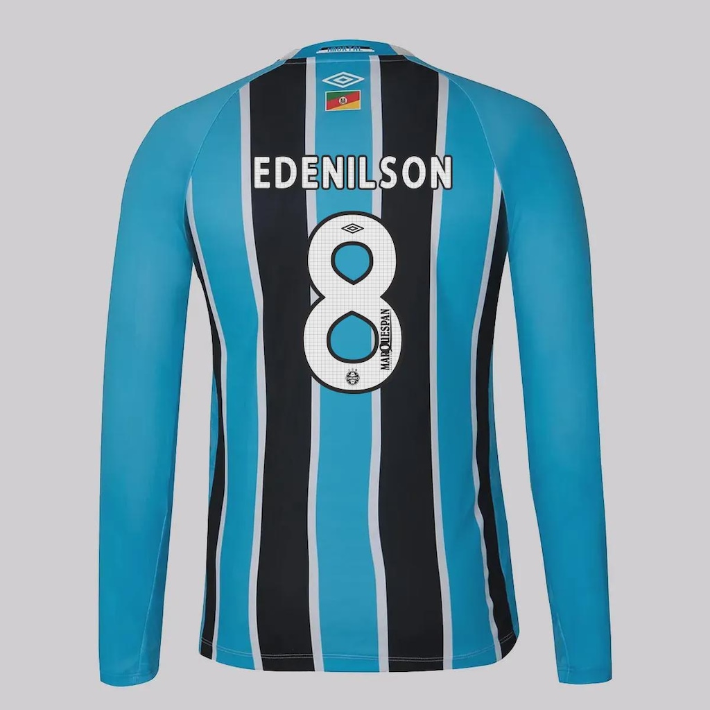 Camisa Manga Longa do Grêmio I 25/26 Umbro 8 Edenilson Masculina