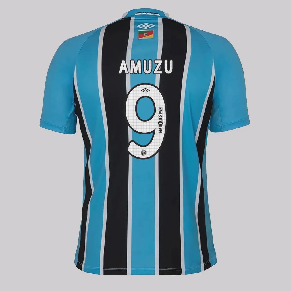 Camisa do Grêmio I 25/26 Umbro 9 Amuzu Masculina