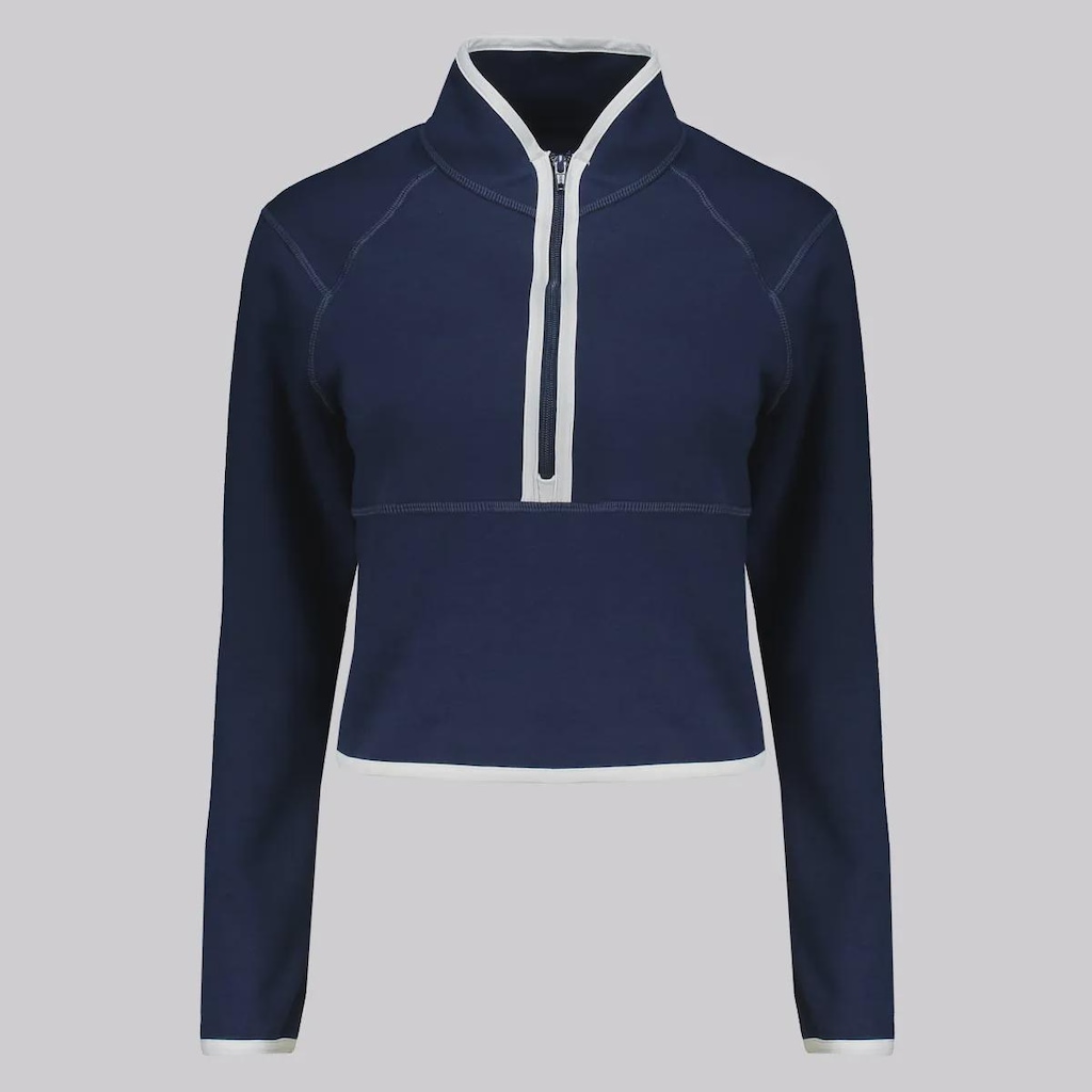 Blusão de Moletom Feminino Fila sem Capuz Cotton Blend Future Sports Ziper