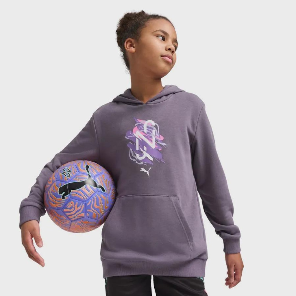 Blusão de Moletom Infantil Puma com Capuz Neymar Creativity
