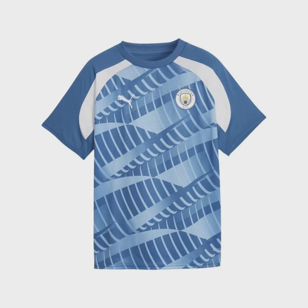 Camisa Manchester City 23/24 Puma Pré Jogo Infantil