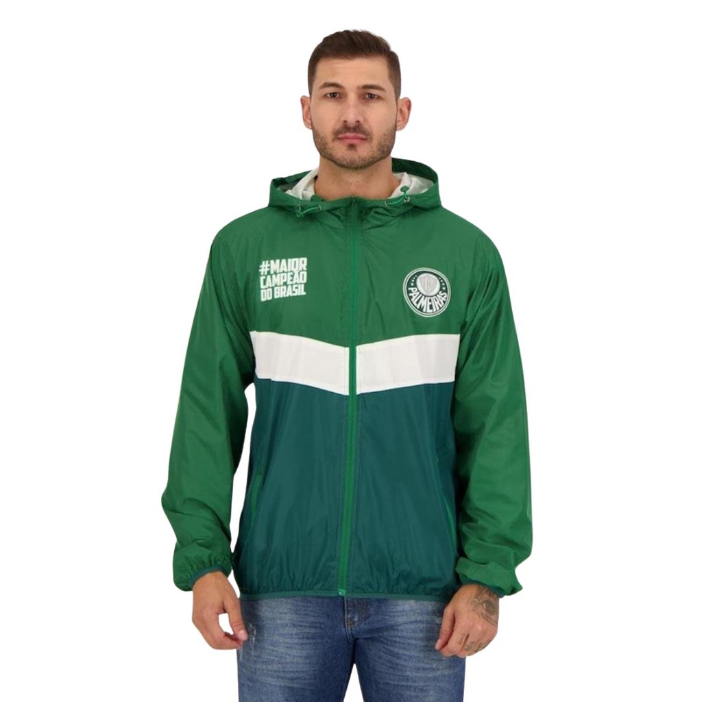 Jaqueta Corta Vento SPR Palmeiras Capuz Masculina