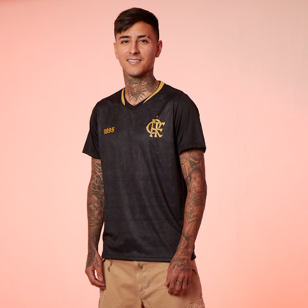 Imagem 3 do produto Camisa Flamengo Brook Preta Braziline Masculino