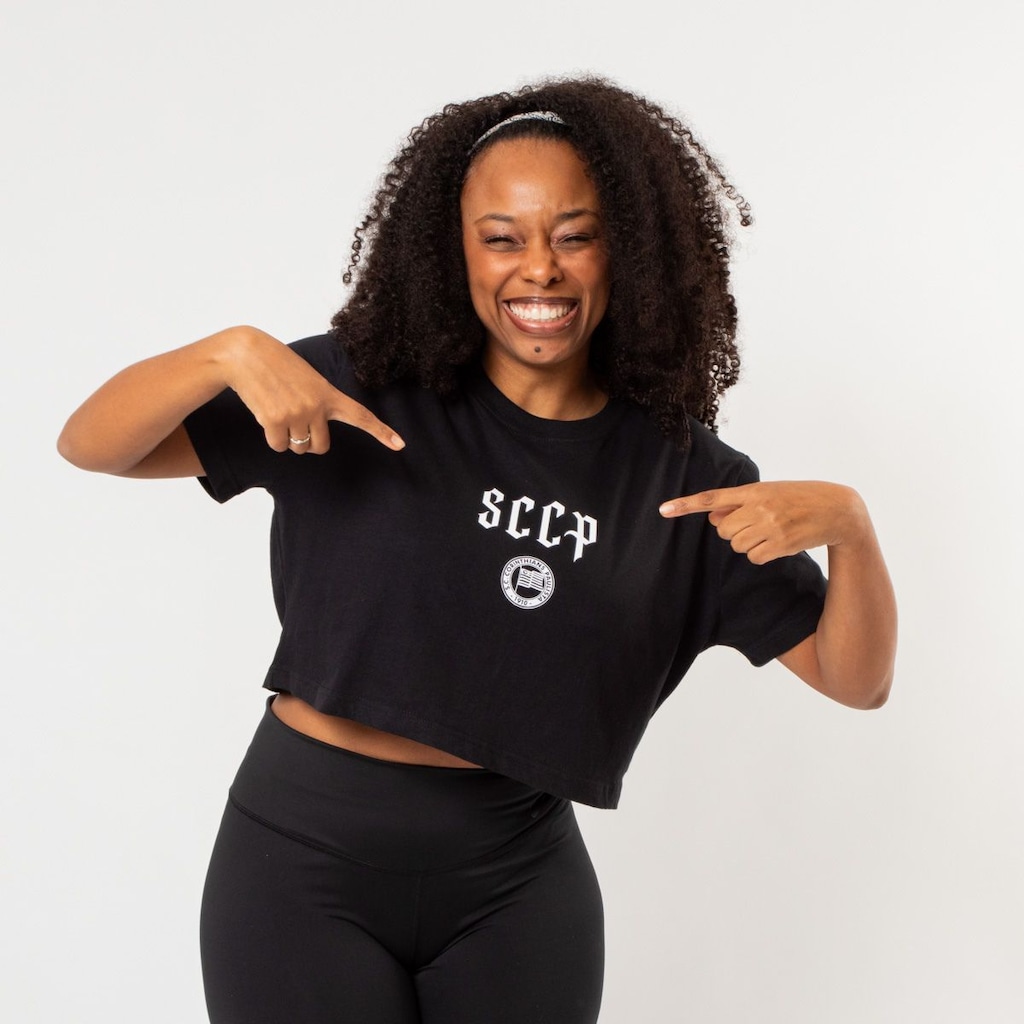 Cropped do Corinthians Surf Center Oficial SCCP Feminino
