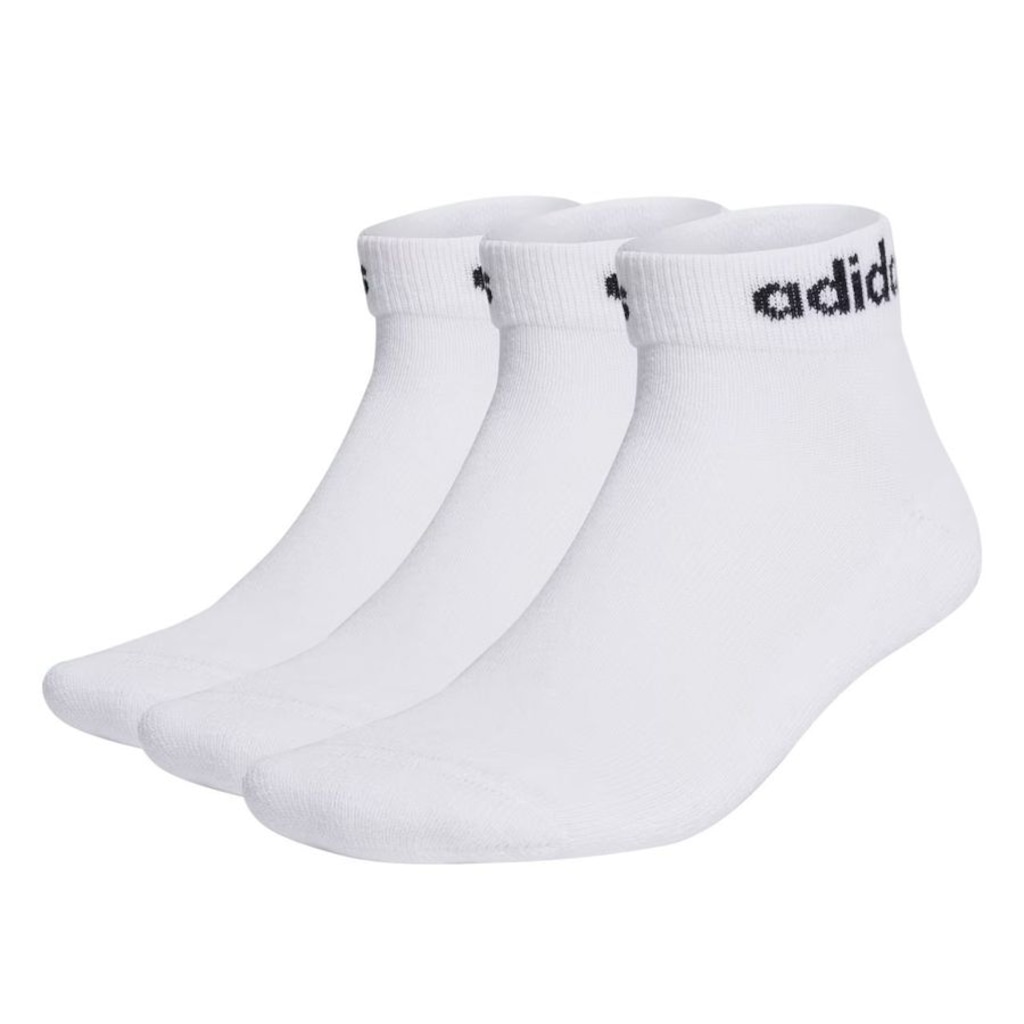 Meia Unissex adidas Cano Médio Linear - 3 Pares