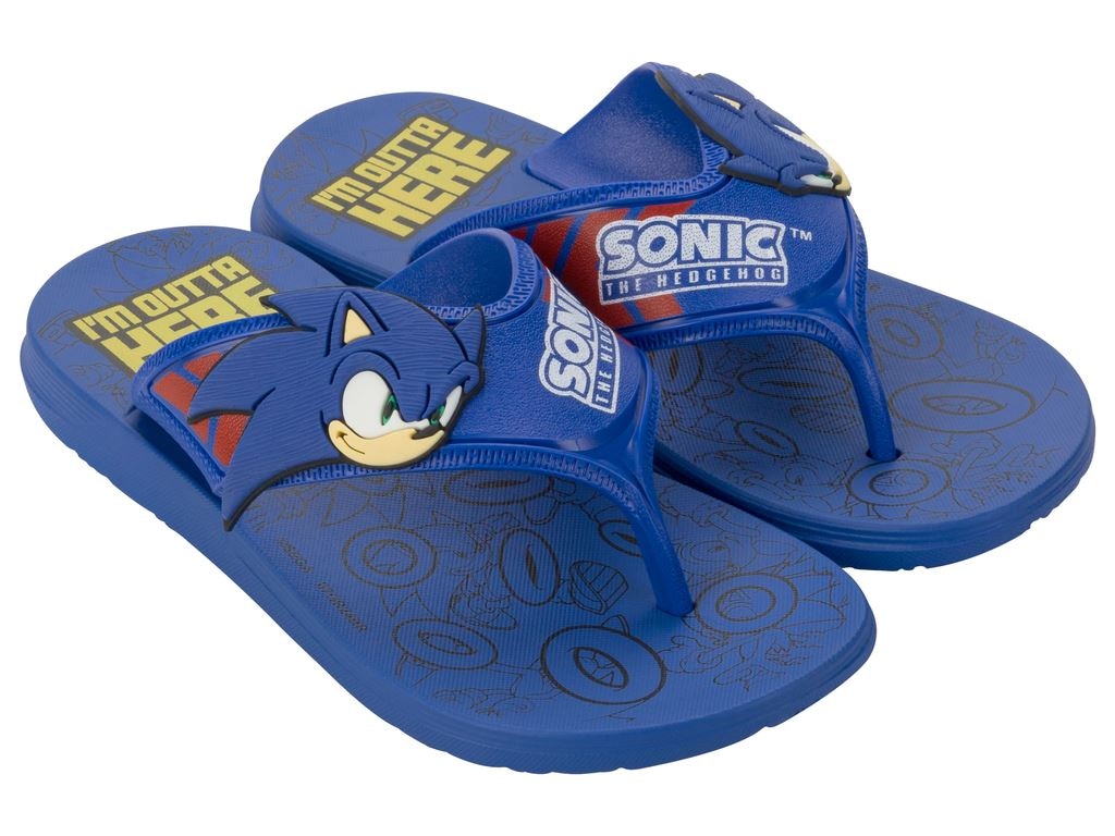 Chinelo Grendene Kids Sonic Rings Dedo Infantil