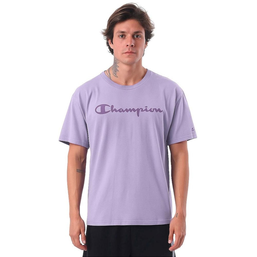 Camiseta Masculina Champion Malhão Script Puff