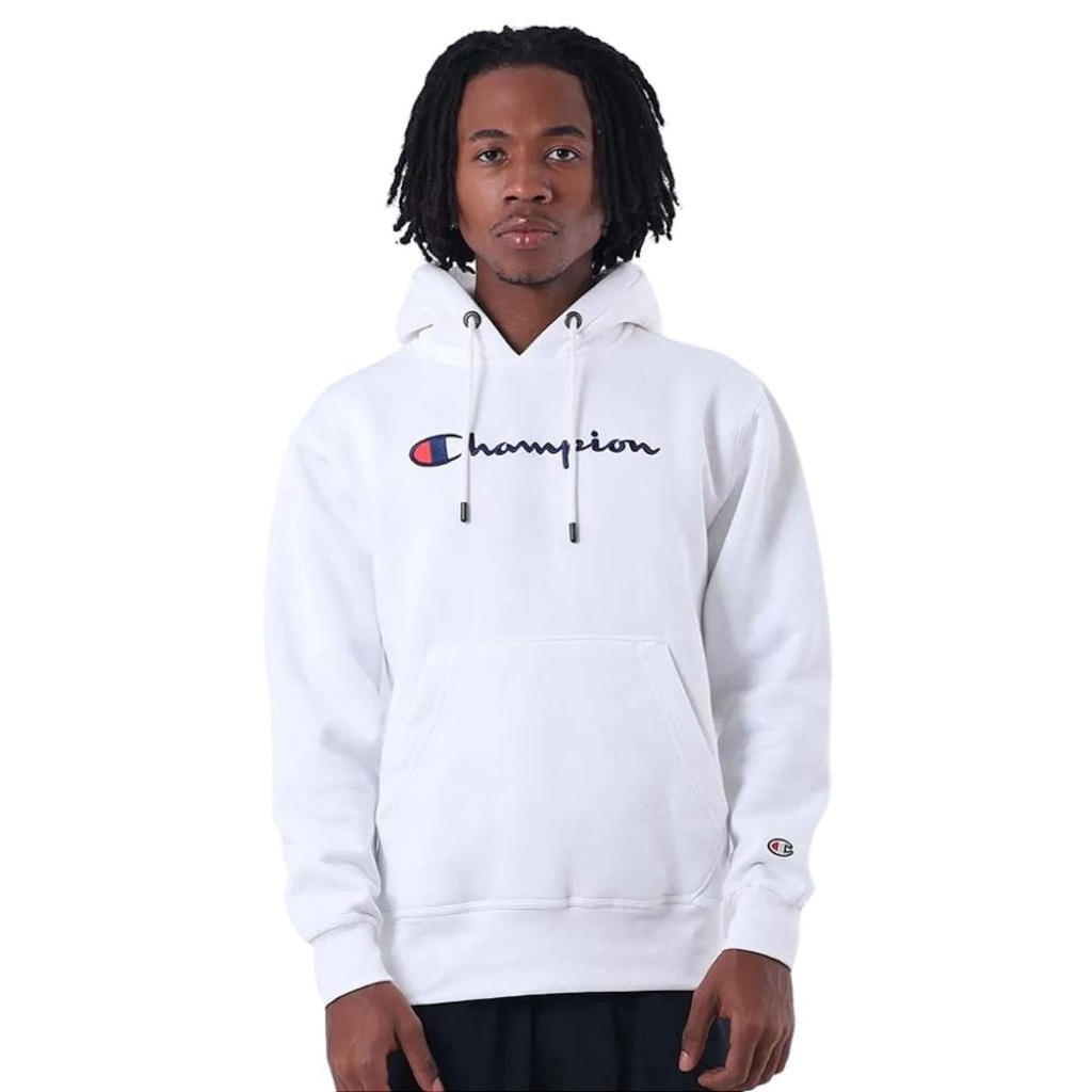 Blusão de Moletom Masculino Champion Felpado com Capuz Cang Superfleece Script