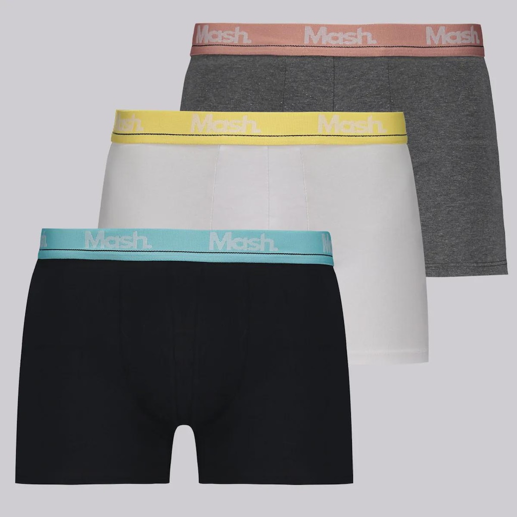 Cueca Boxer Mash Cotton - 3 Unidades - Masculina
