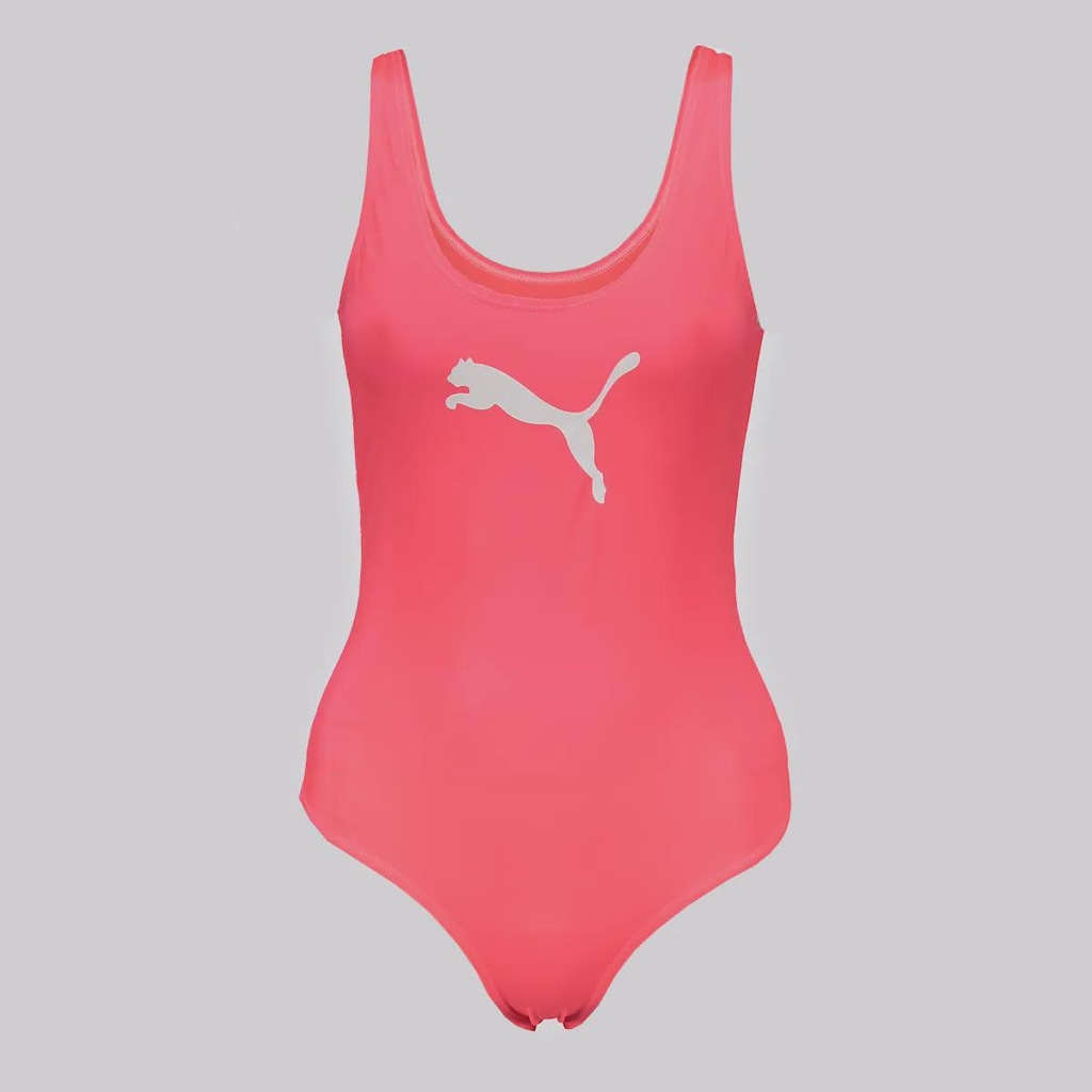 Maiô Puma Clássico Feminino Rosa Fluorescente