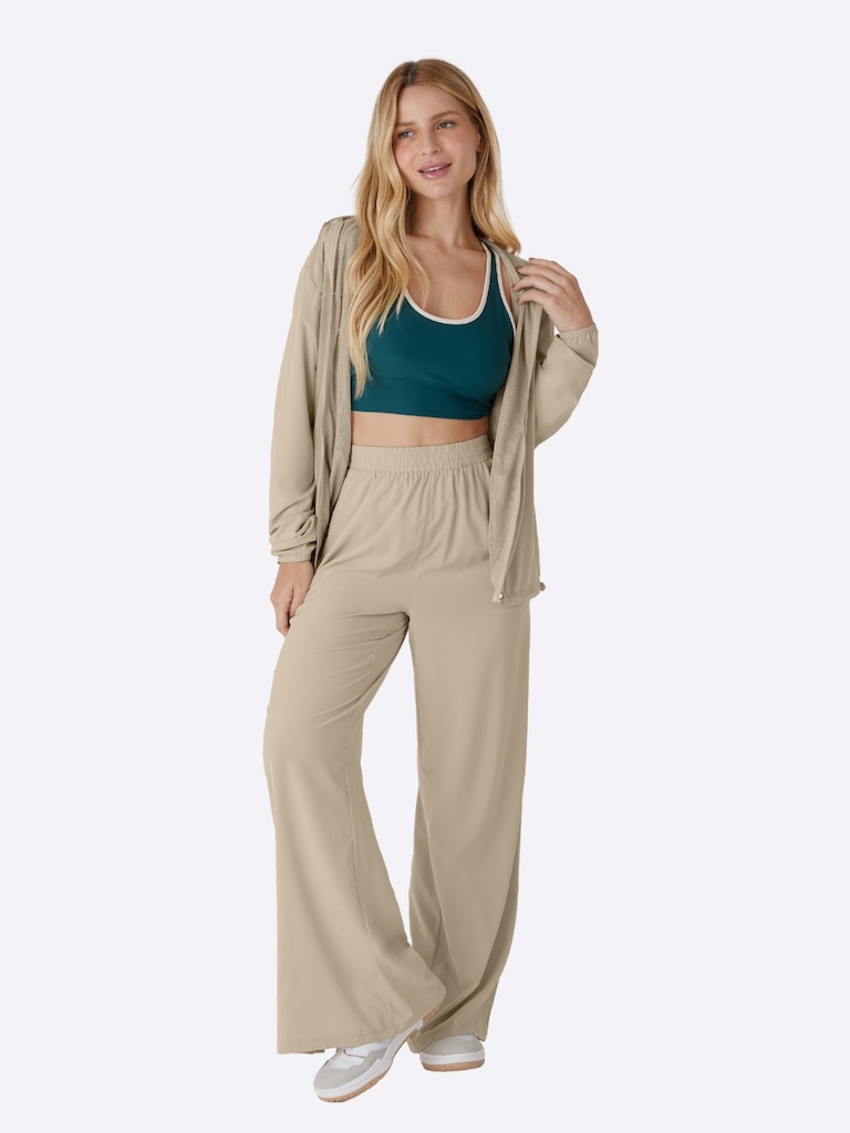 Calça Reta Feminina Enfim Active com Fenda