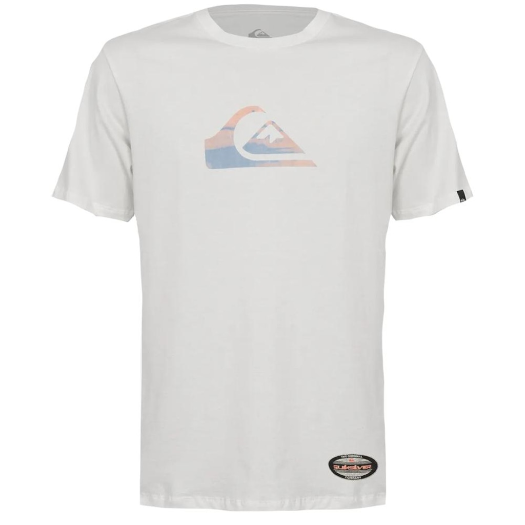 Camiseta Quiksilver Gradient Logo Signature WT25 Branco
