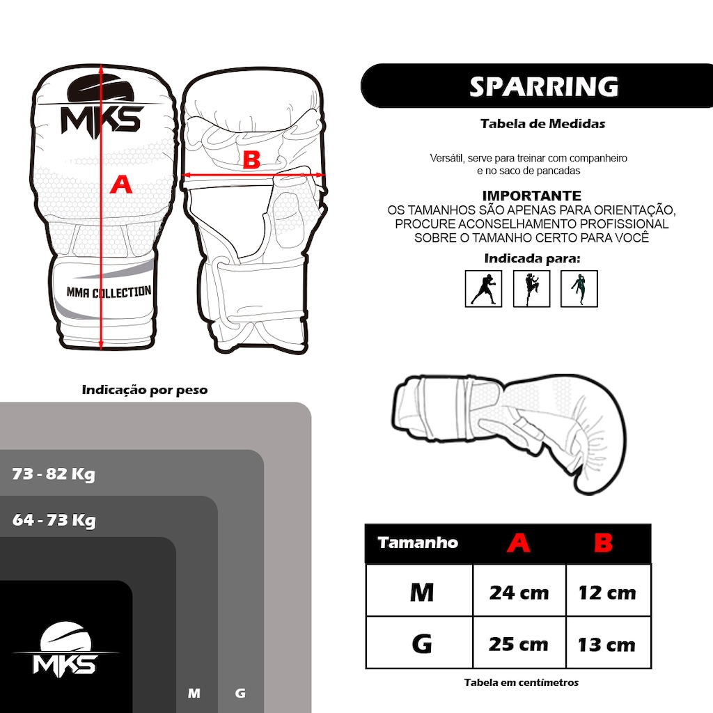 Imagem 2 do produto Luva de MMA Sparring MKS Combat